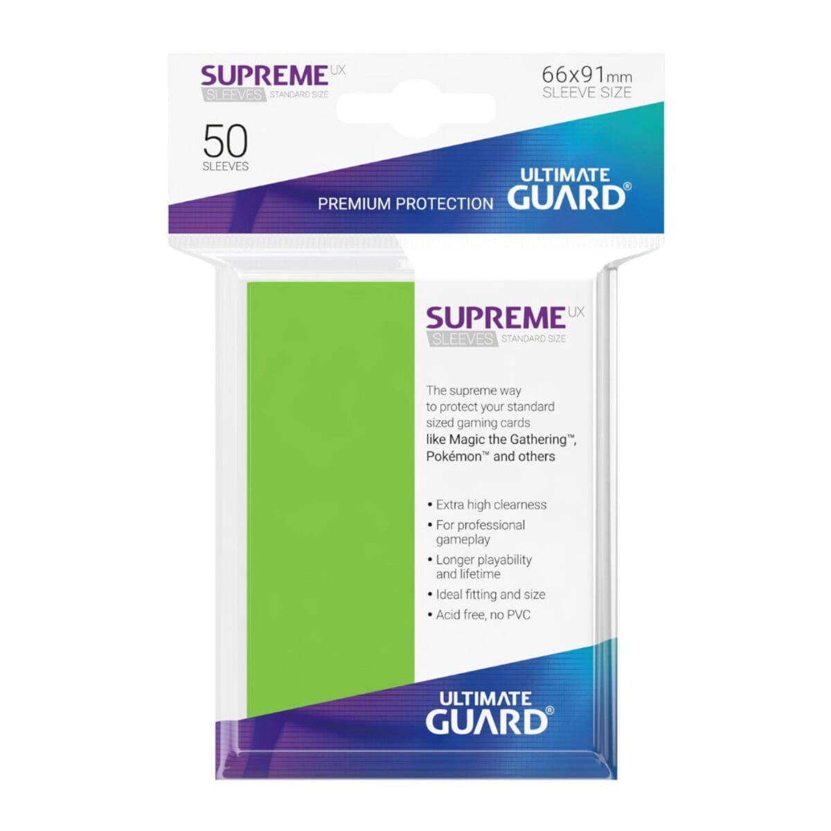 Size UX Sleeves Sammelkarten ULTIMATE Multicolor GUARD Stück Supreme 50 Standard