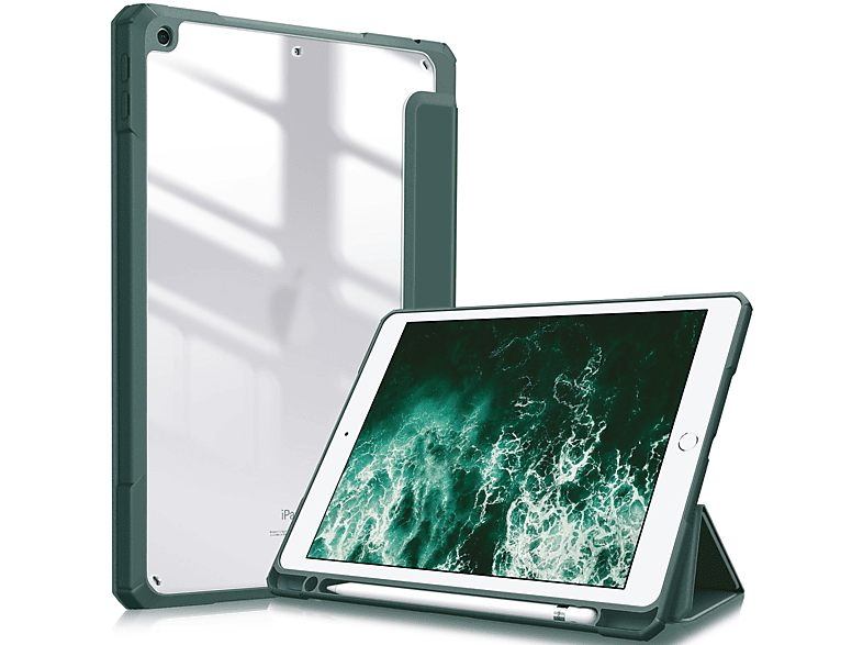 FINTIE Hülle Tablethülle Bookcover für Dunkelgrün Kunstleder, Apple TPU