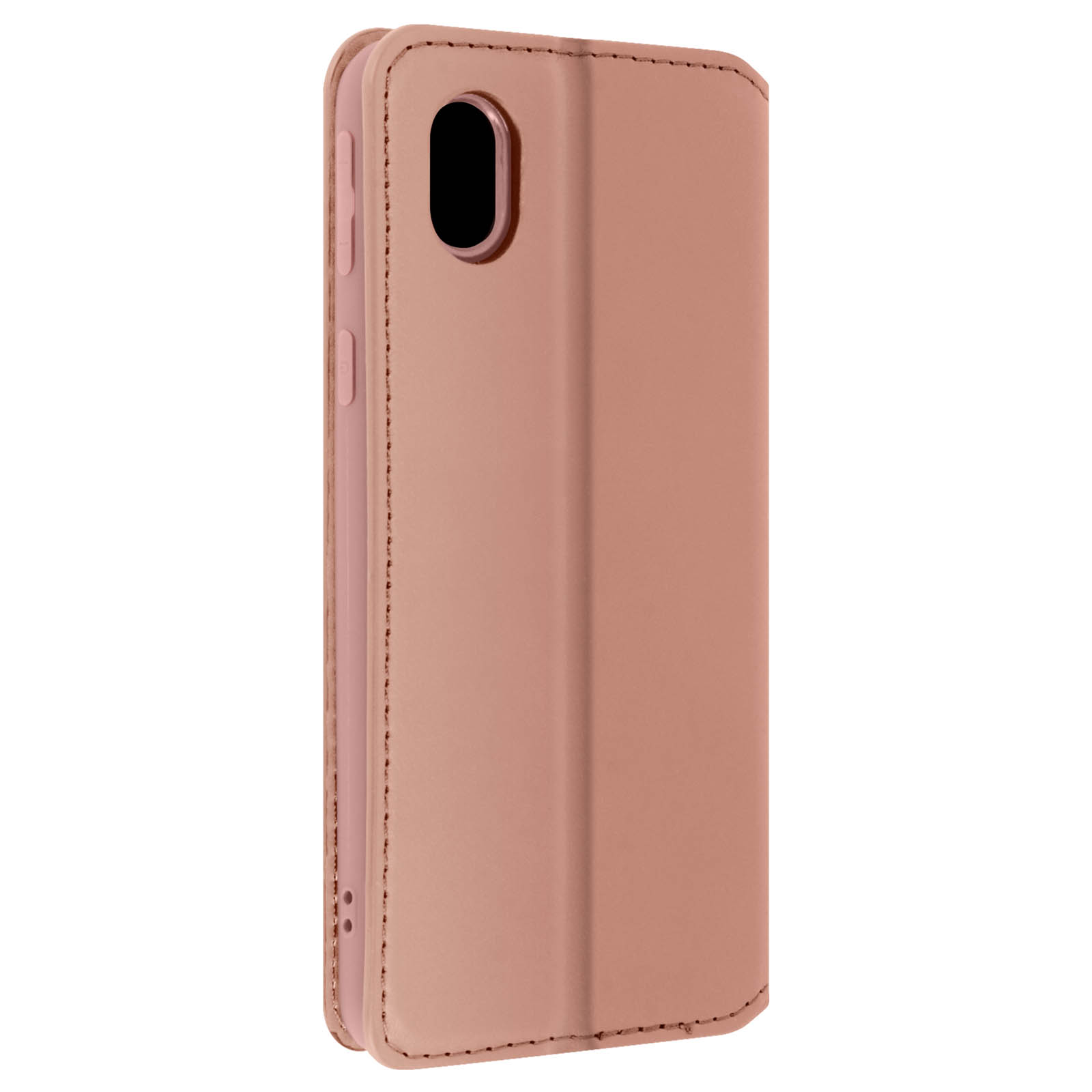 Coque de téléphone rose, vue fermée.