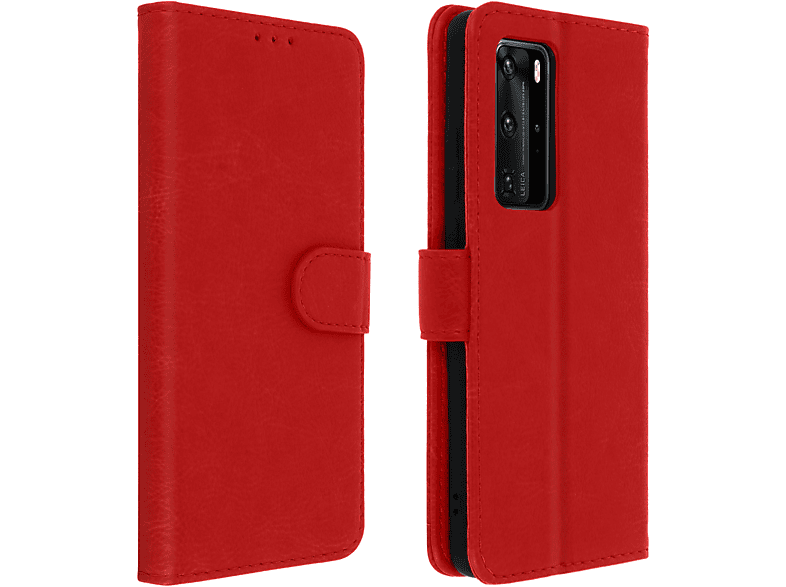 AVIZAR Chester Series, Bookcover, Huawei, P40 Pro, Rot