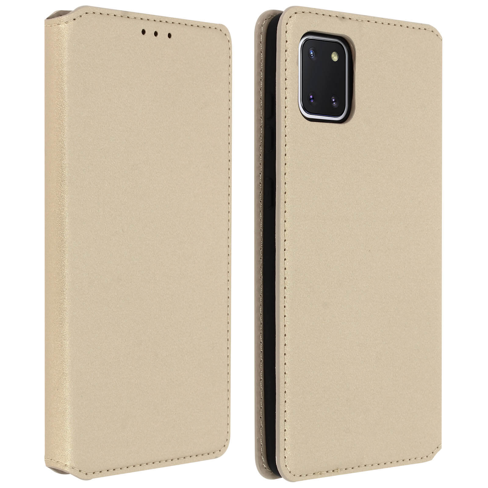 10 Lite, Elec AVIZAR Galaxy Note Bookcover, Samsung, Gold Series,