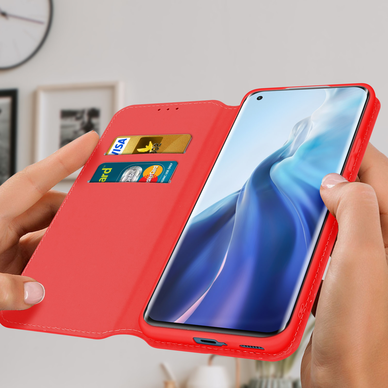 Bookcover, Xiaomi Xiaomi, Elec Series, AVIZAR Mi 11, Rot