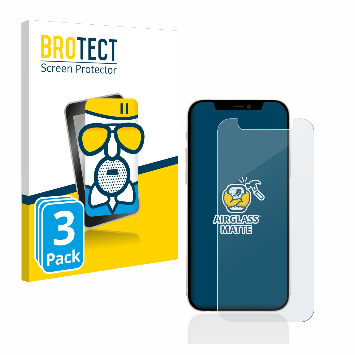 BROTECT 3x Airglass matte Apple 12 mini) iPhone Schutzfolie(für