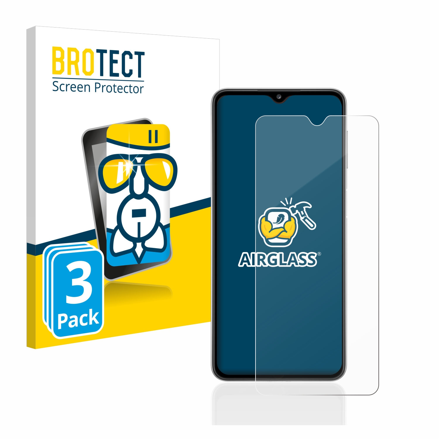 BROTECT 3x Airglass 5G) A32 Galaxy klare Samsung Schutzfolie(für