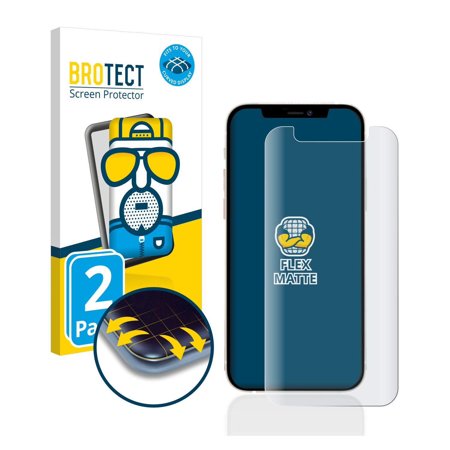 matt Flex Schutzfolie(für iPhone Curved Full-Cover 12 Apple mini) 2x BROTECT 3D