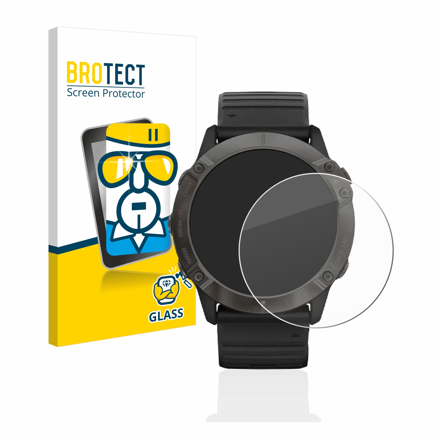 BROTECT 9H klares Fenix Garmin 6X Pro) Schutzglas(für