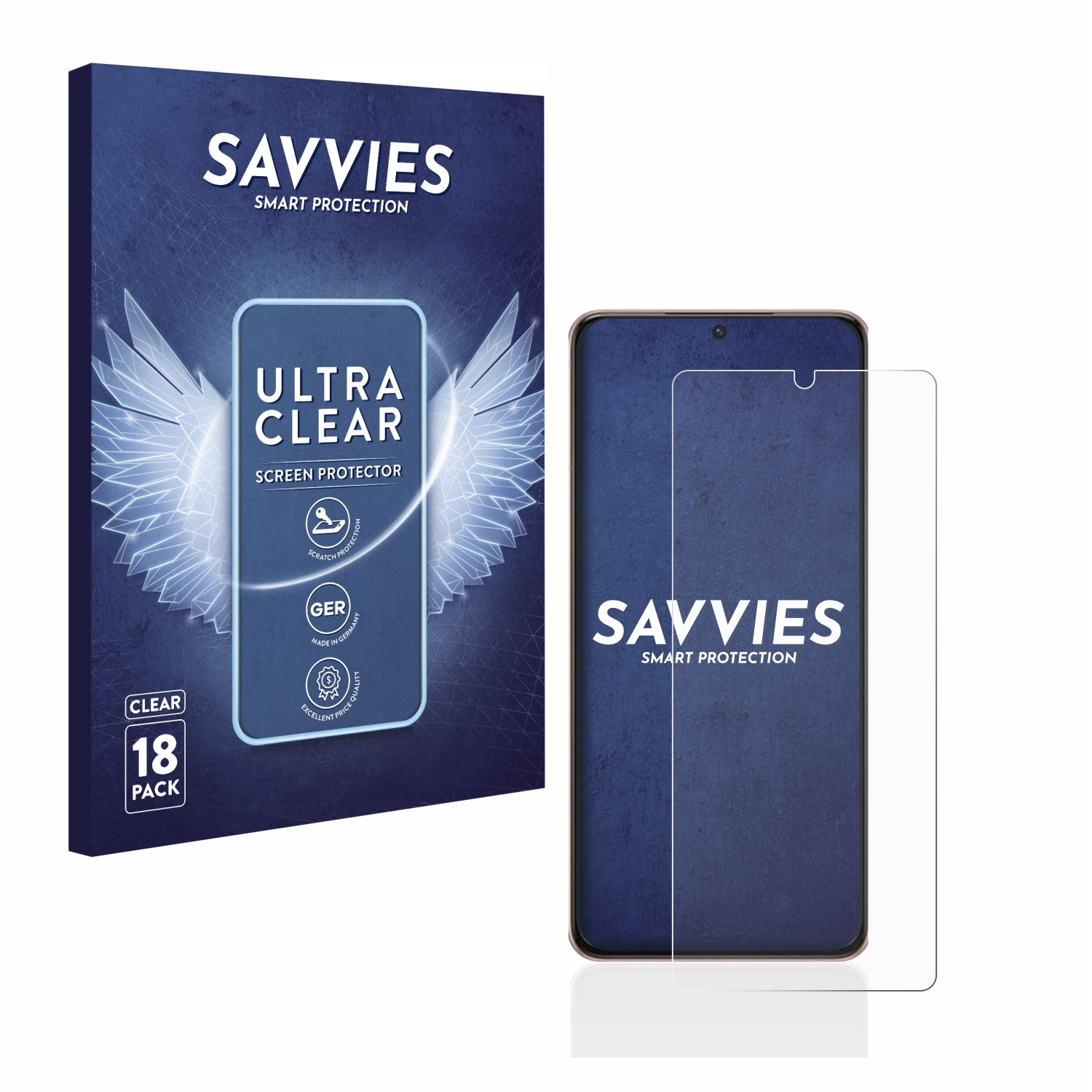 SAVVIES 18x klare Schutzfolie(für Samsung Ultra 5G) S21 Galaxy