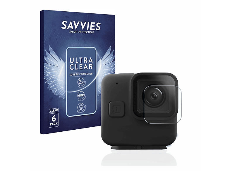 SAVVIES 6x klare Schutzfolie(für Linse Hero (Gehäuse)) GoPro 11 mini