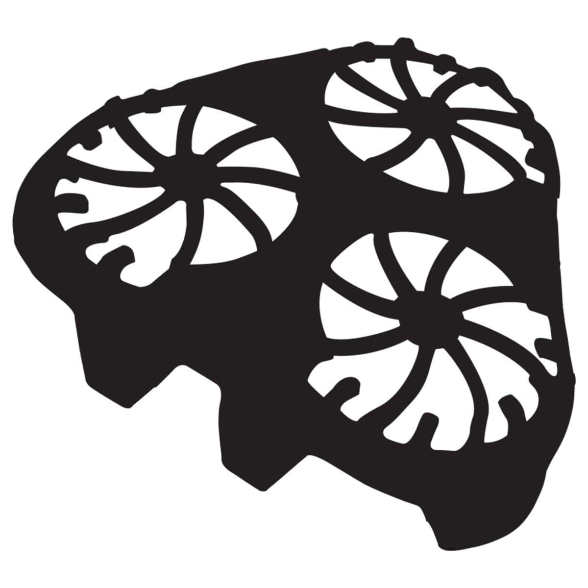 Czarna głowica goląca z trzema obrotowymi ostrzami, do golarki elektrycznej.