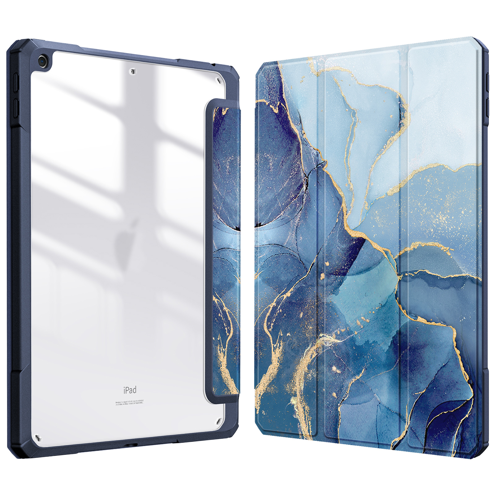 FINTIE Hülle Tablethülle für Marmor Kunstleder, Ozean Apple Bookcover TPU