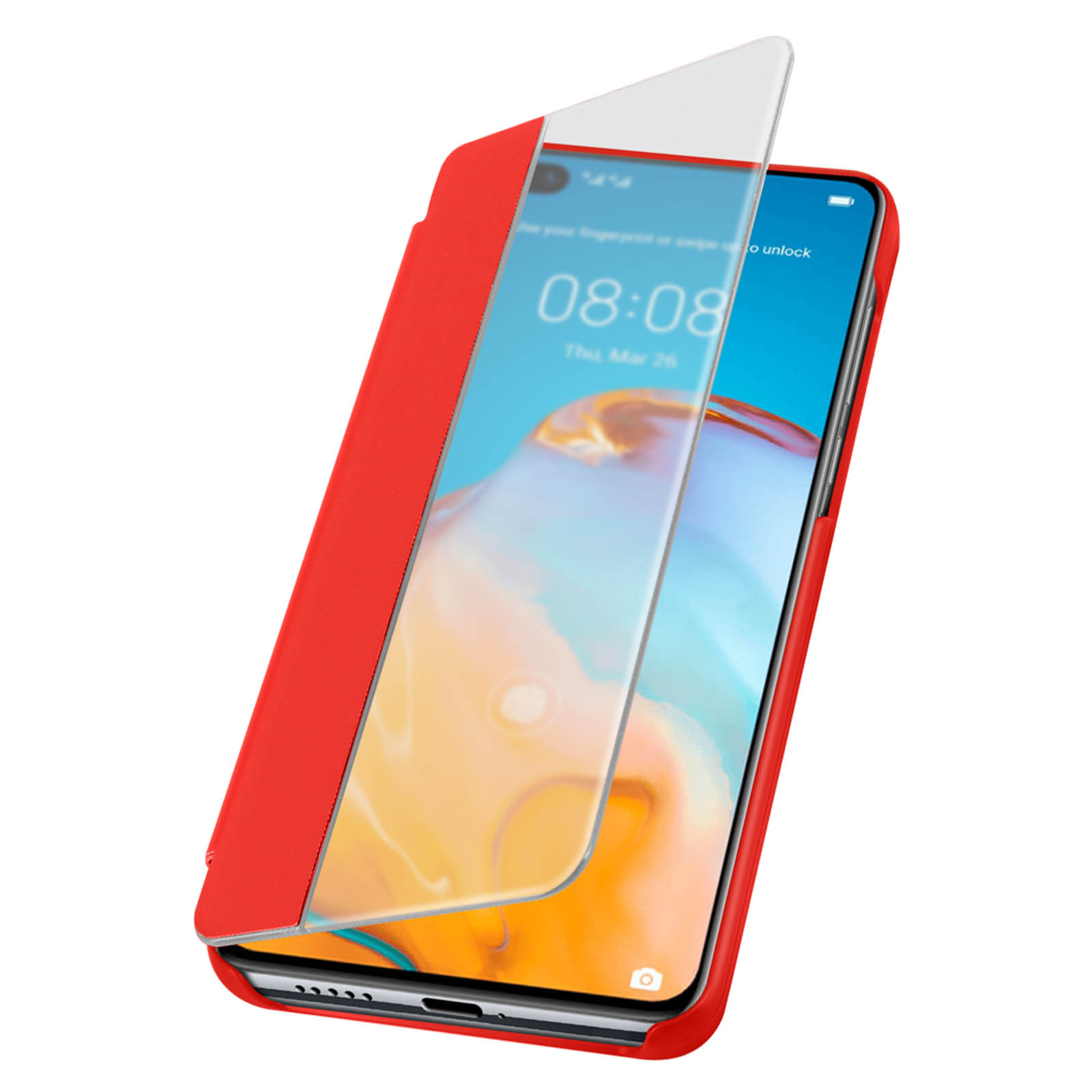 Bookcover, P40 Pro, Window View Series, AVIZAR Huawei, Rot