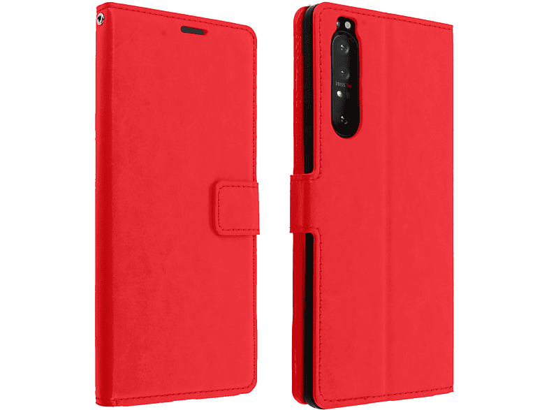AVIZAR Vintage Series, Bookcover, Xperia 1 Sony, Rot II