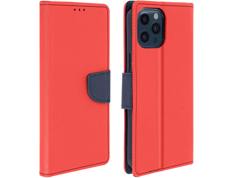AVIZAR Fancy Series, Bookcover, Apple, iPhone 12 Pro Max, Rot