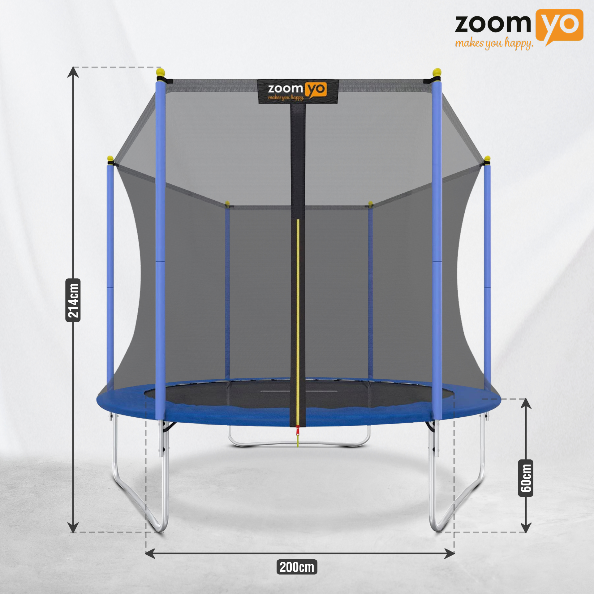 ZOOMYO Garten trampolin, -Blau Grau