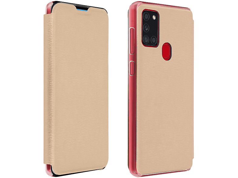 AVIZAR Flico Series, Bookcover, Samsung, Galaxy A21s, Gold