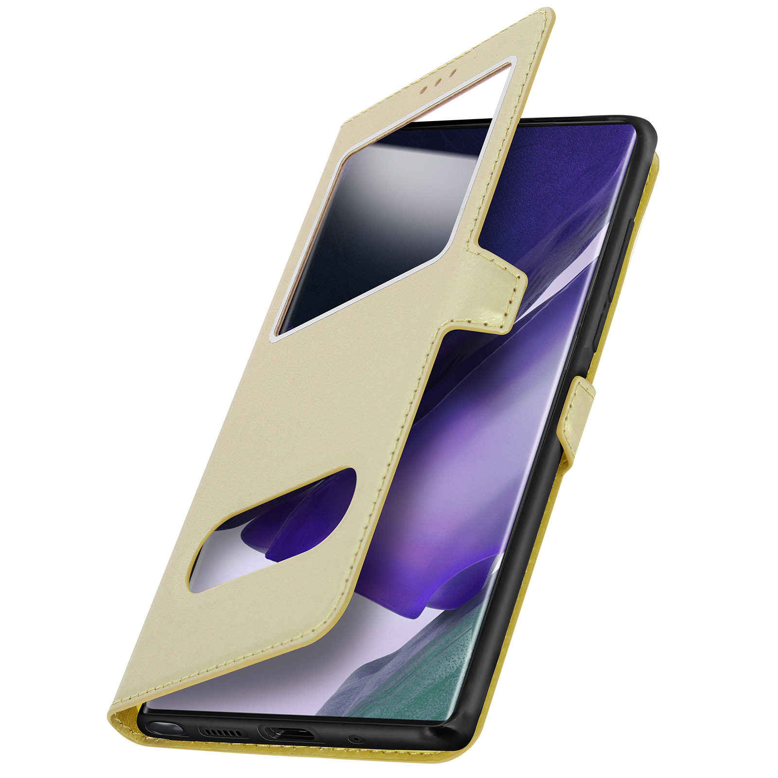 AVIZAR Towind Bookcover, Samsung, Gold Galaxy Series, Ultra, 20 Note