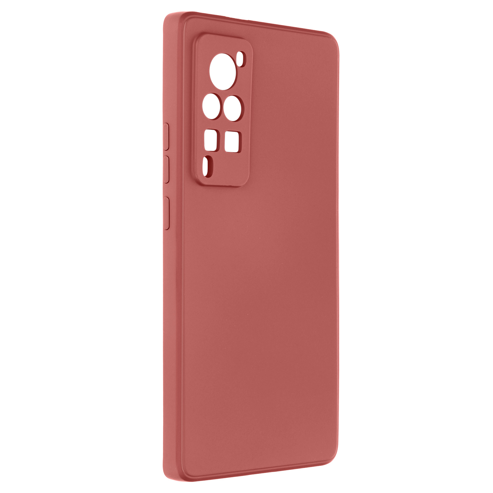 Custodia per telefono malva con un ritaglio per la fotocamera. Ha una finitura opaca e un design liscio.