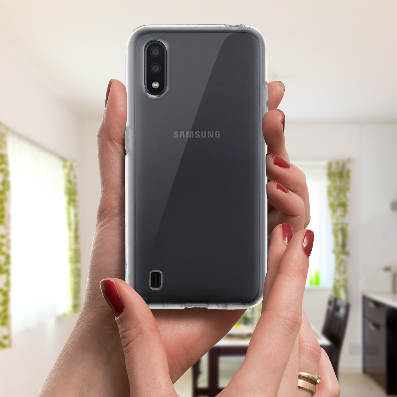 Galaxy Samsung, A01, Transparent AVIZAR Series, Rundumschutz Full Cover,