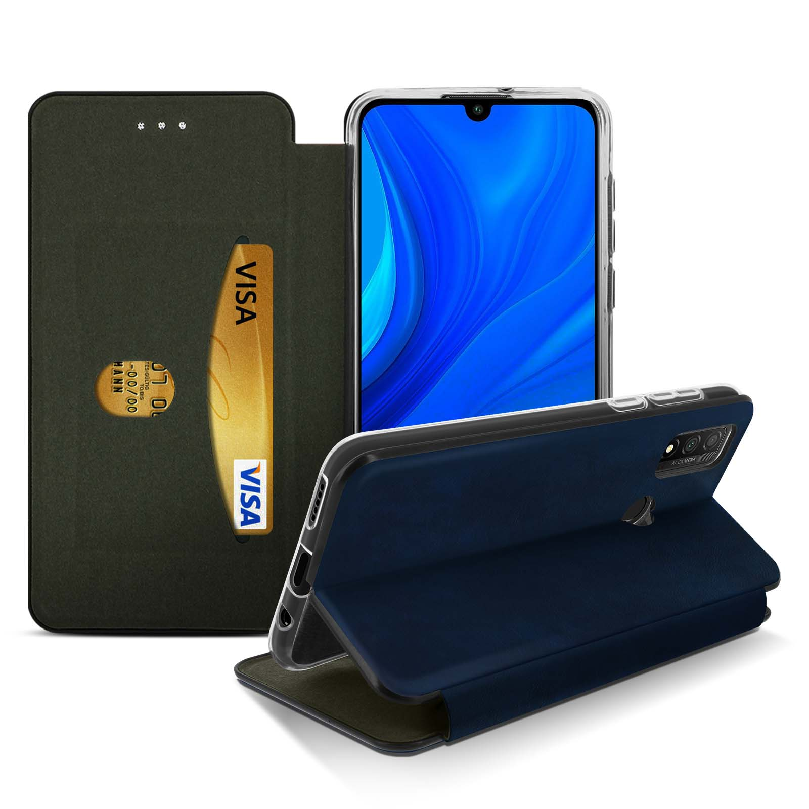 AVIZAR Mayag Series, Huawei, Blau smart Bookcover, P 2020