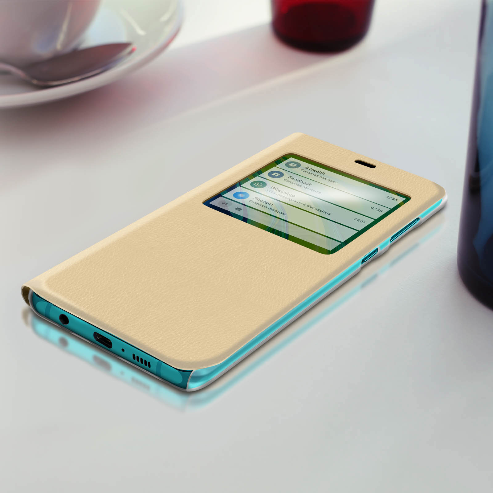 Cover Mi 10 AVIZAR Series, Gold Note View Bookcover, Xiaomi, Lite,