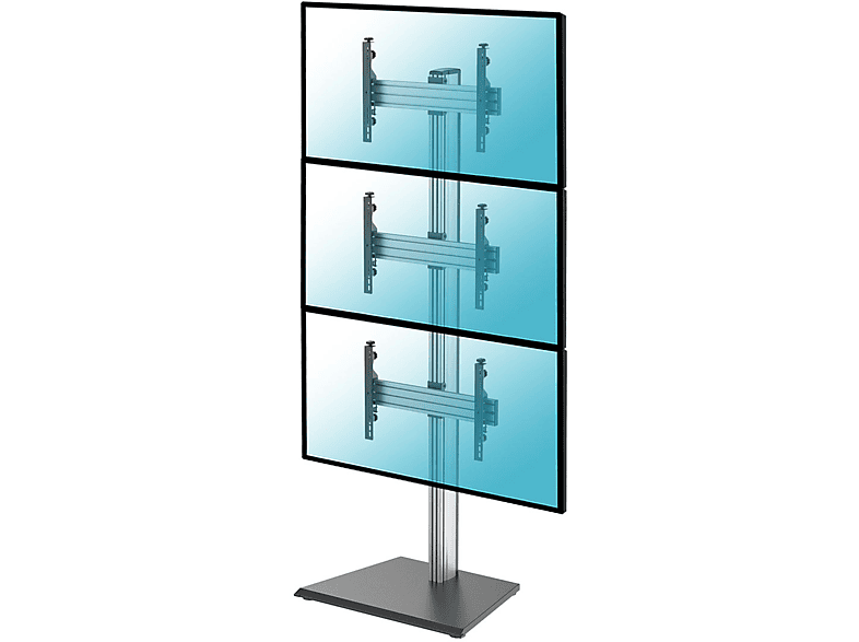 Soporte tv de suelo - KIMEX 031-1300K1 Soporte de suelo para 3 TV 40"-65"