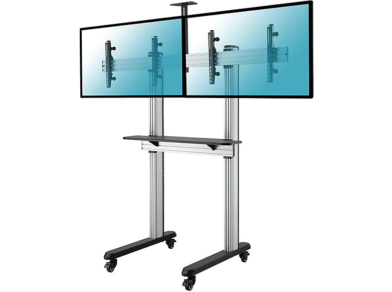 Soporte monitor - KIMEX 031-2200K2 Soporte de videoconferencia para 2 pantallas 45"-55" - con ruedas