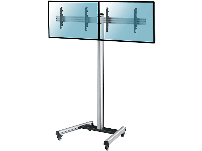 Soporte TV fijo - KIMEX 031-1211K2 Soporte de suelo con ruedas para 2 TV 43"-49"