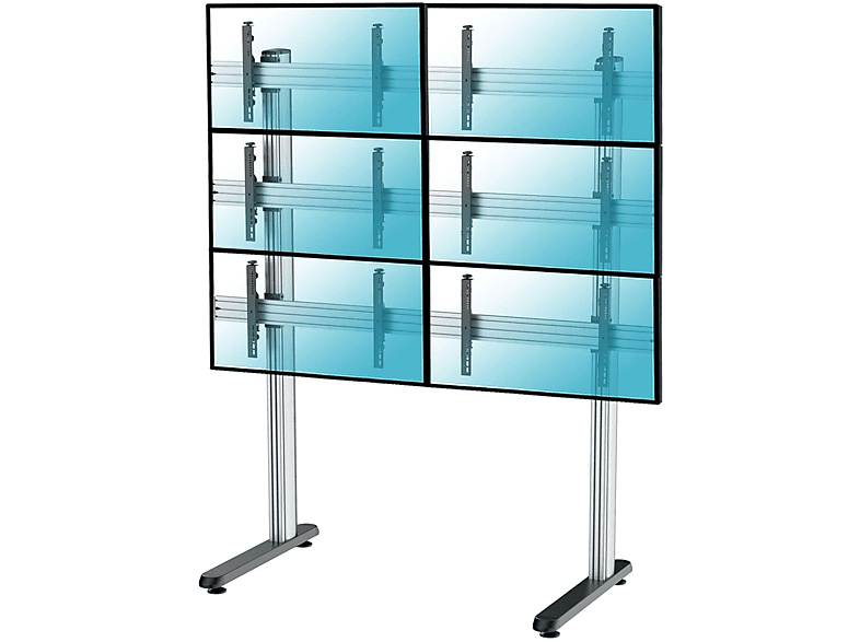 Soporte monitor - KIMEX 031-2600K1 Soporte de suelo para 6 TV 45"-55"