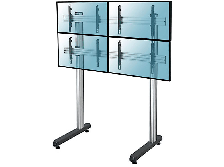 Soporte tv de suelo - KIMEX 031-2410K1 Soporte de suelo para 4 pantallas de TV 45"-55"