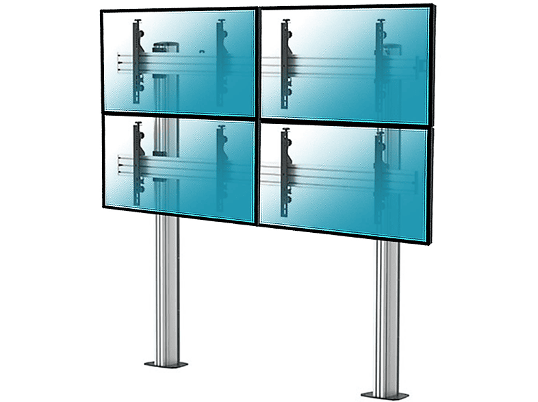 Soporte monitor  - 031-2400K3 Soporte de suelo atornillable para 4 TV 45"-55"