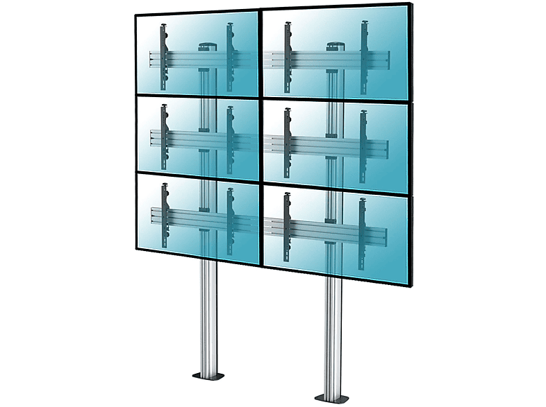 Soporte tv de suelo  - 031-2600K3 Soporte de suelo atornillable para 6 TV 45"-55" KIMEX