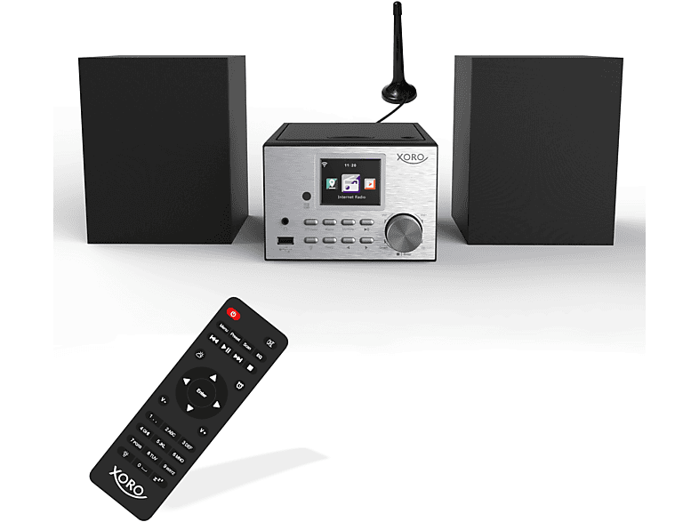 XORO XORO HMT 500 Pro Mikro Stereoanlage mit Internetradio/DAB+/UKW-Radio Spotify Connect USB Mediaplayer WLAN-Stereo-Internetradio, Internet Radio, FM, DAB, DAB+, Bluetooth, Schwarz, Silber