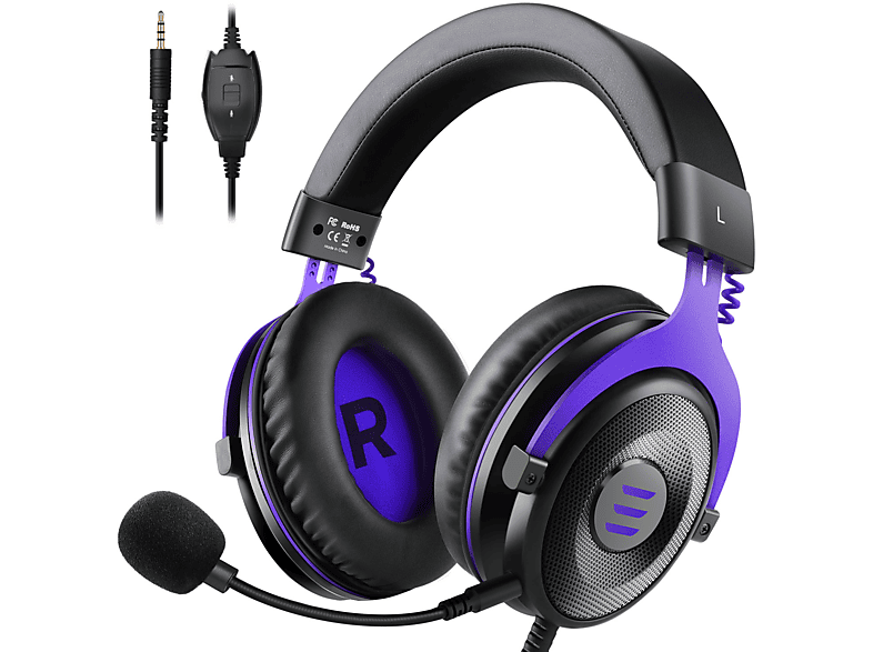 EKSA-TRADE E900, Over-ear Gaming Headset mit Mikrofon Purple