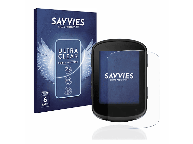 SAVVIES 6x klare Schutzfolie(für Garmin Edge 840) | Navi-Taschen & -Schutzfolien