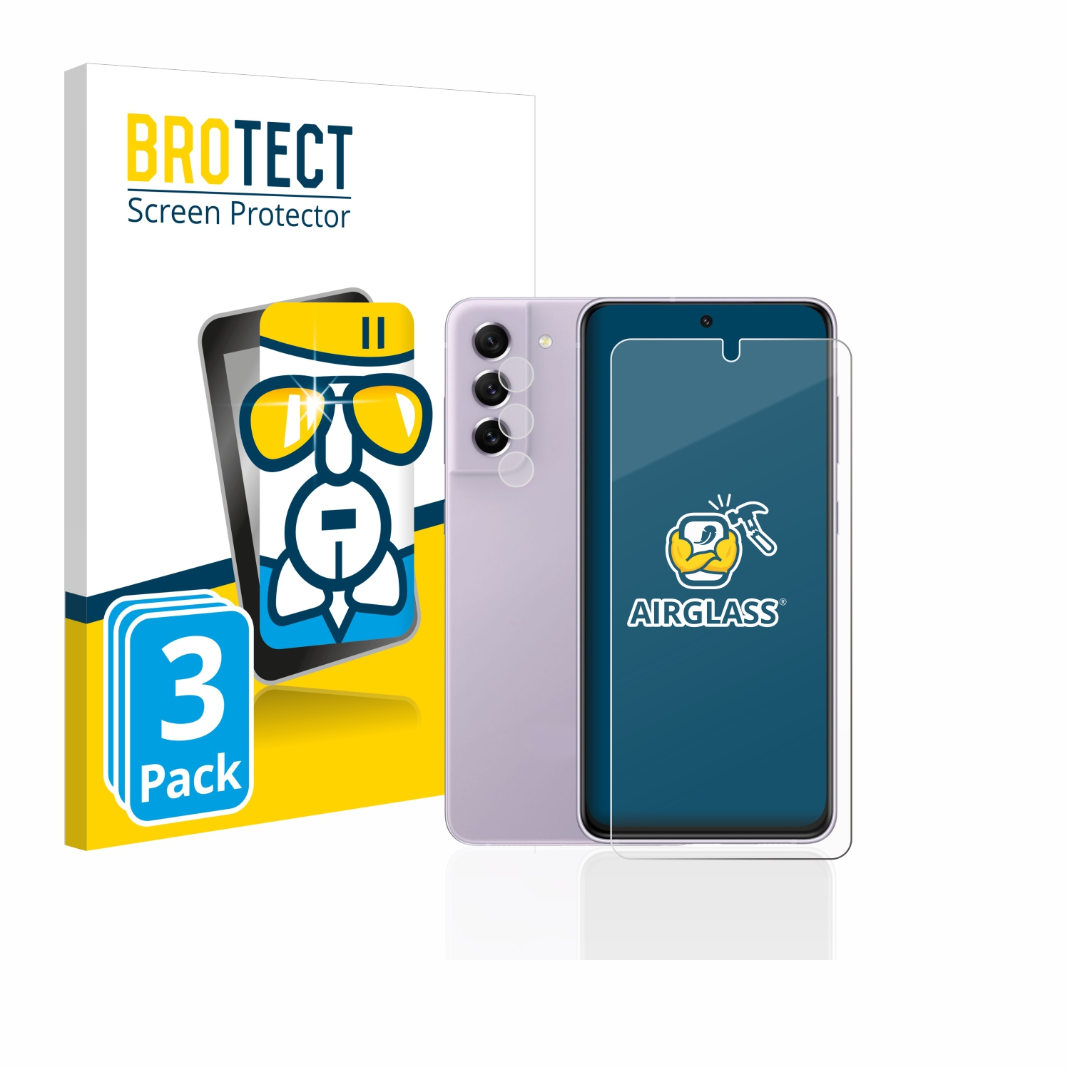 BROTECT 3x Airglass Schutzfolie(für 5G) S21 klare Samsung Galaxy FE