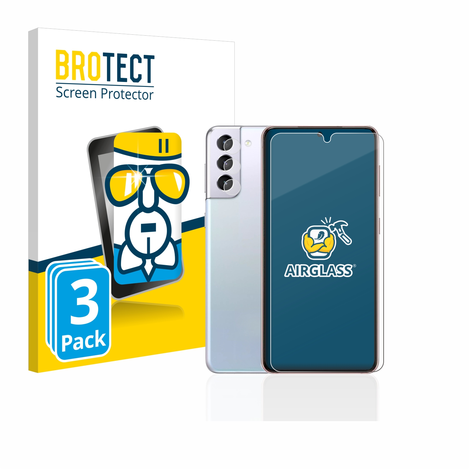 3x Galaxy 5G) Schutzfolie(für S21 klare BROTECT Airglass Samsung