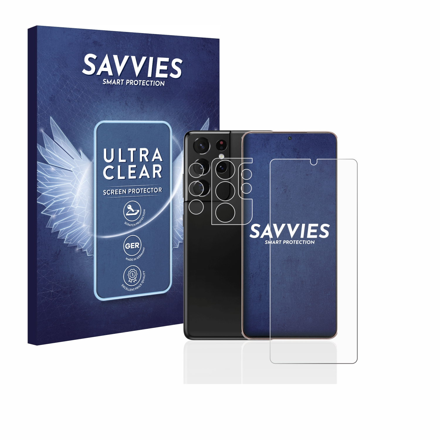 SAVVIES 18x klare Galaxy S21 Samsung Schutzfolie(für Ultra 5G)
