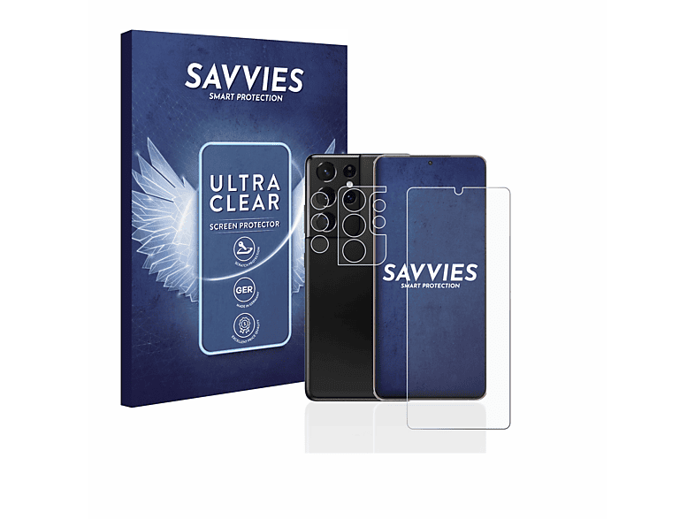 SAVVIES 18x klare Schutzfolie(für Samsung Galaxy S21 Ultra 5G)