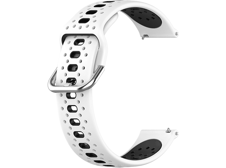 INF Silikonarmband 20 mm für Samsung / Huawei / Garmin, Ersatzarmband, Samsung, Galaxy Watch 5 / Watch 5 pro, Weiß