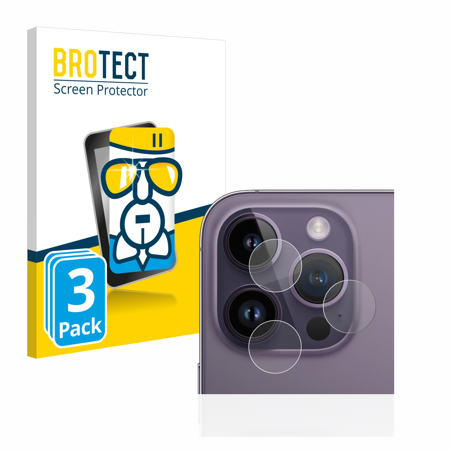 BROTECT 3x Airglass klare Apple iPhone 14 Pro) Schutzfolie(für