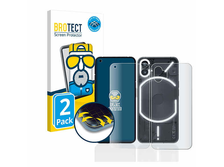 2x Full-Cover BROTECT Phone 3D matt Nothing (1)) Flex Curved Schutzfolie(für