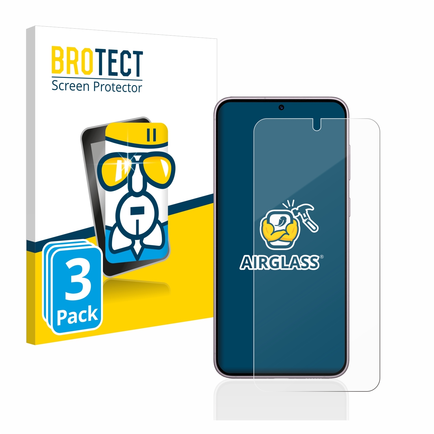 BROTECT 3x Airglass Samsung Schutzfolie(für klare Galaxy S23)