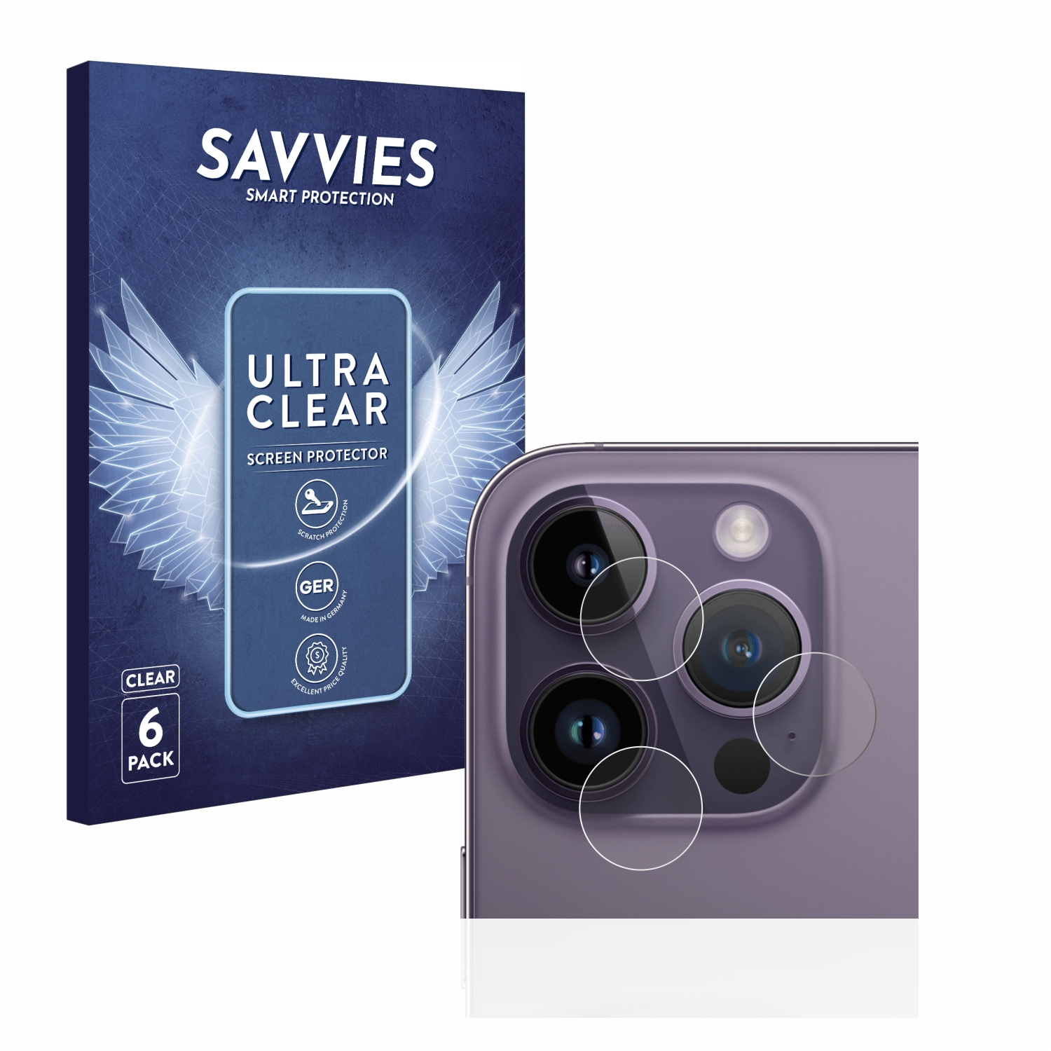 SAVVIES 6x Apple iPhone klare 14 Pro) Schutzfolie(für