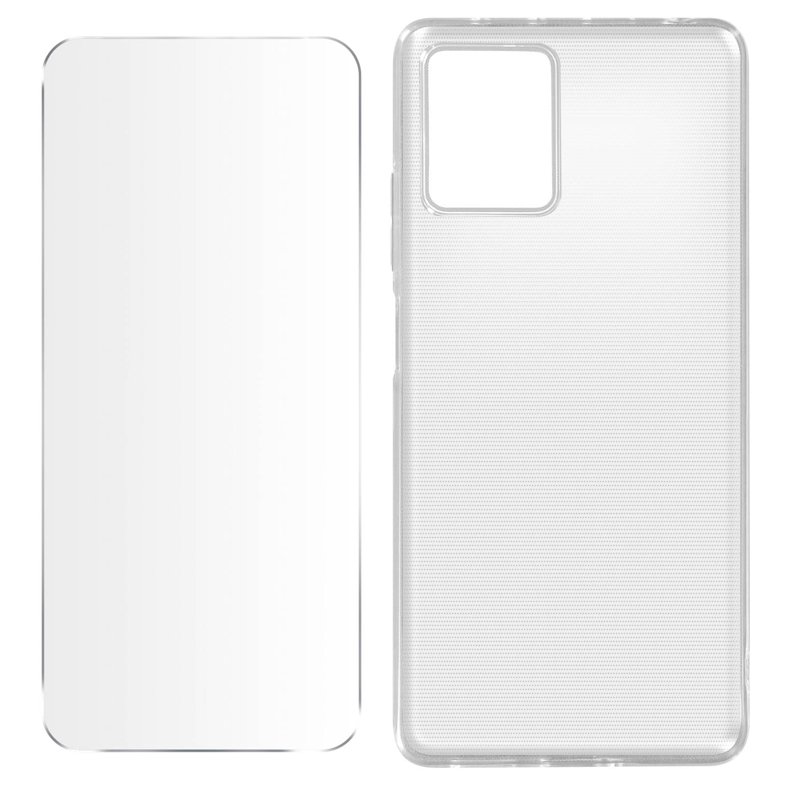 AVIZAR 360 Schutz, Folie und Motorola, Backcover, Moto Transparent G53, Hülle Series