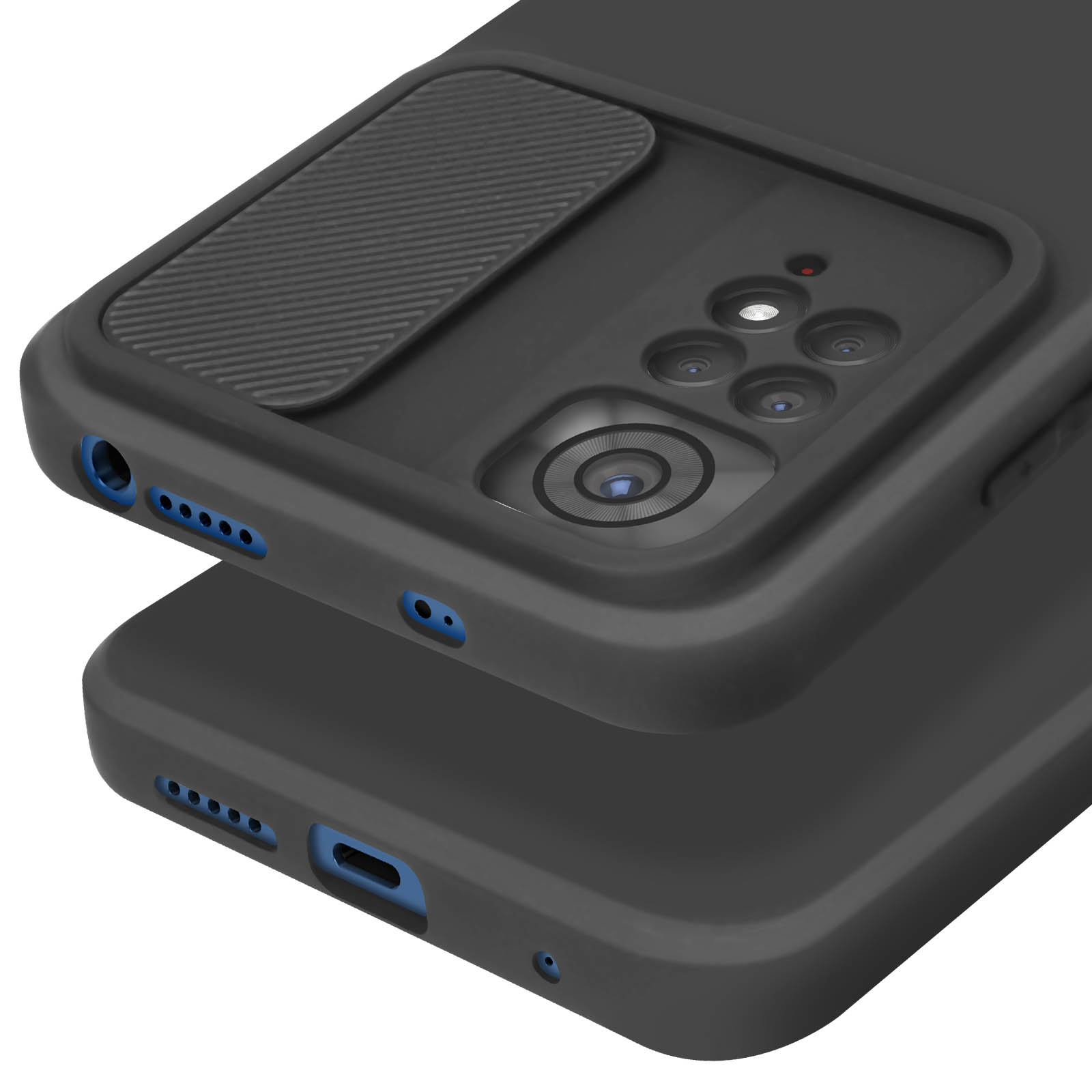 AVIZAR Handyhülle mit Kameraschutz Series, Redmi Note 11s, Schwarz Backcover, Xiaomi