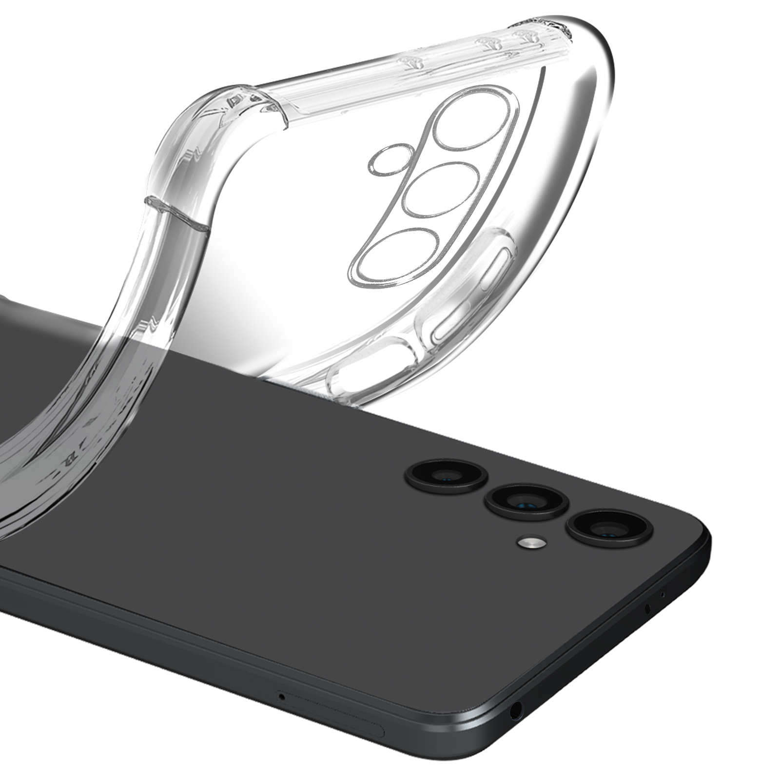Hülle 5G, AVIZAR + Folie Schutz-Set: Premium Transparent Galaxy Samsung, Series, Backcover, A34