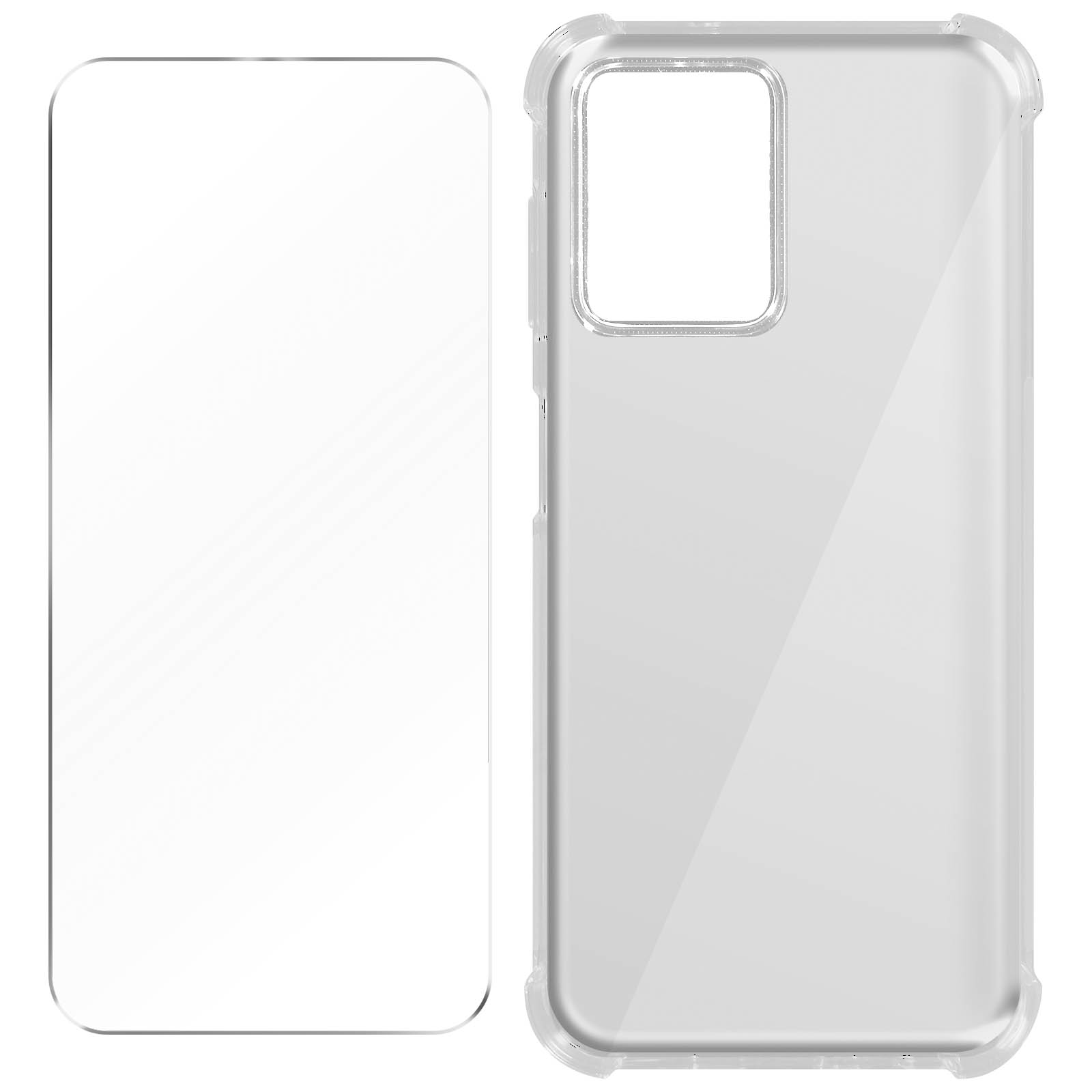 AVIZAR Premium Schutz-Set: Hülle Redmi Xiaomi, 12 Note Series, Transparent + 5G, Folie Backcover