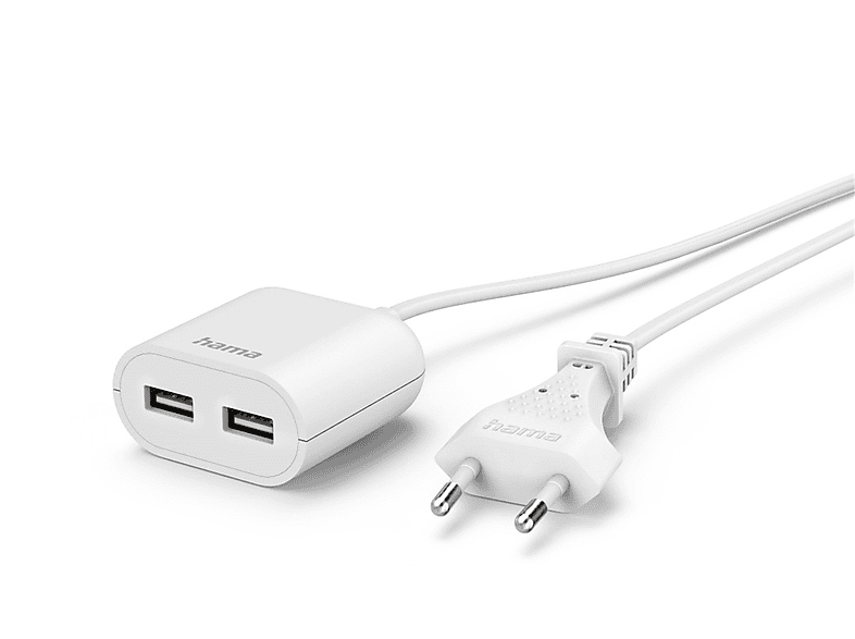 HAMA 2x USB-A Ladegerät Universell, Weiß | Akku-Ladegeräte