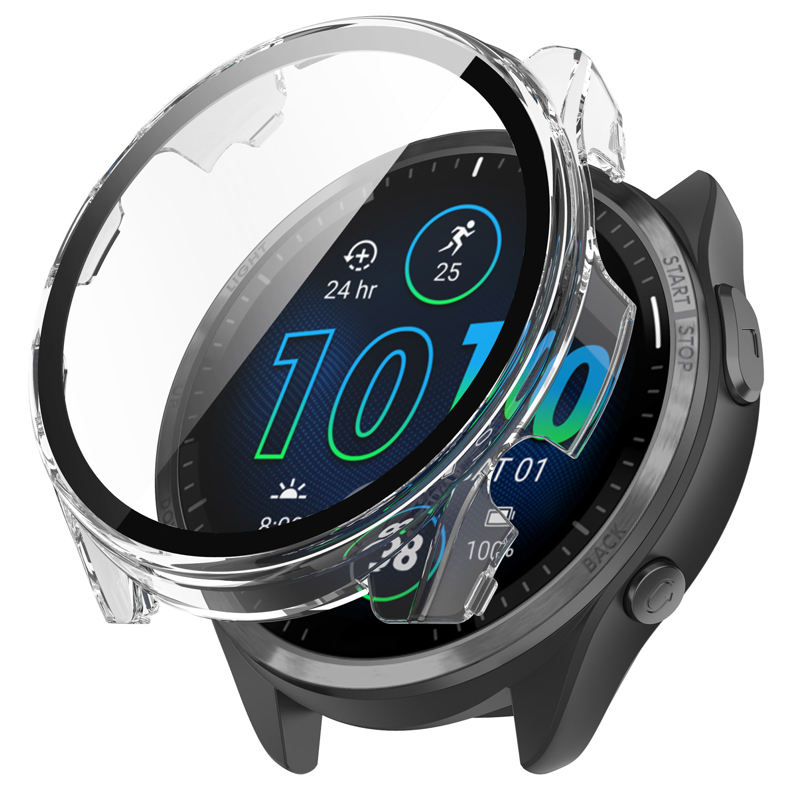 INF Smartwatch-Hülle mit Displayschutzfolie Uhrengehäuse(für 965) Garmin Forerunner
