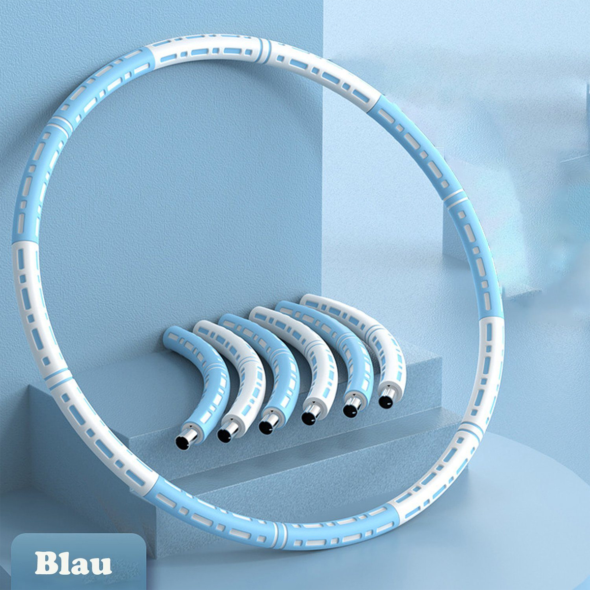 Blau-weiß Schnitte 6 Hula-Hoop-Reifen, Fitnessreifen, Abnehmbar, für anspruch, LEIGO Hula-Hoop-Reifen, Hoop Hula jeden